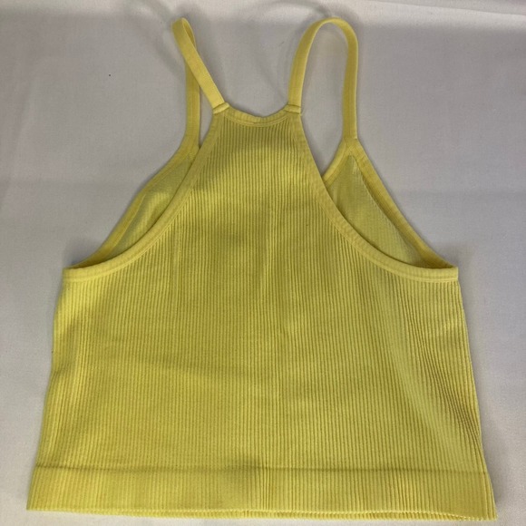 Ododos Ribbed Crop Tank Neon Yellow Womens Size Medium/Large - Picture 2 of 5